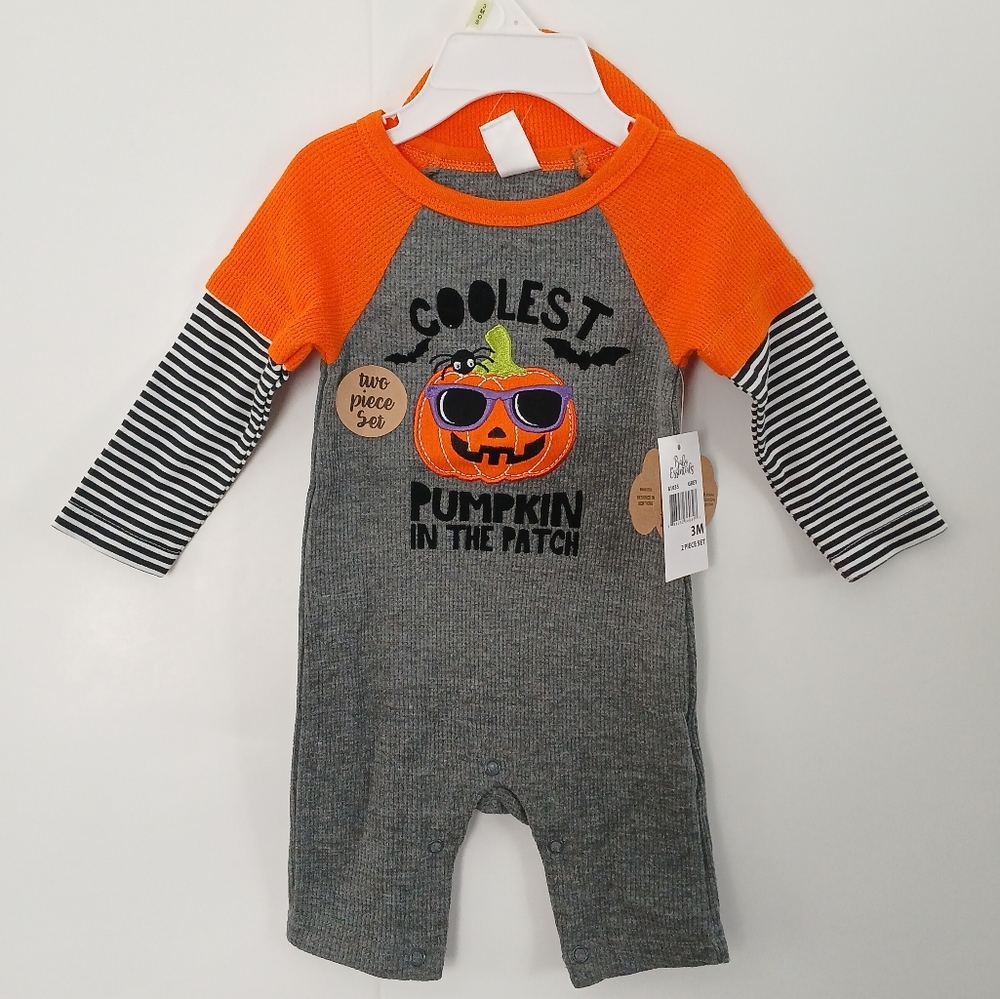 Baby Essentials, Halloween Jumpsuit Coolest Pumpkin in the Patch Baby Size 3M